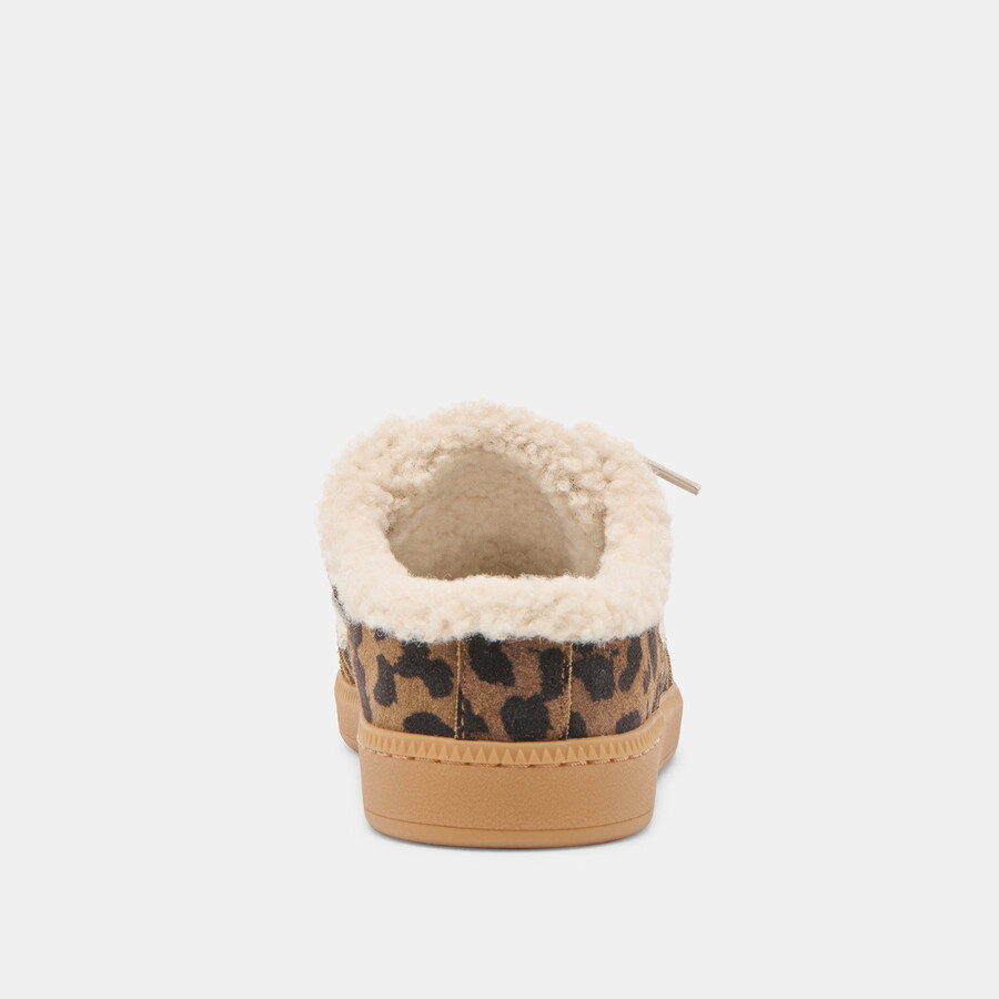 notice slide plush sneakers braunes wildleder mit leopardenmuster