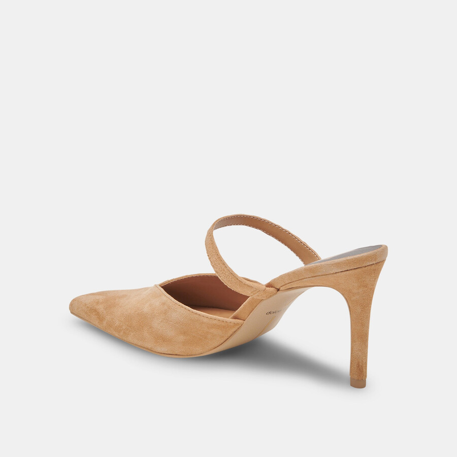 kanika wide heels aus hellbraunem wildleder